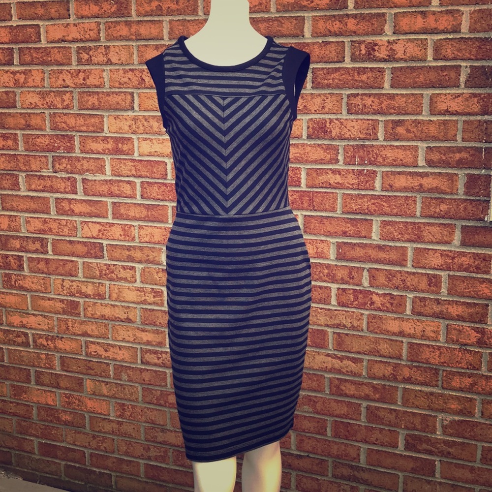 Women’s Merona XS Striped Navy/Gray Dress